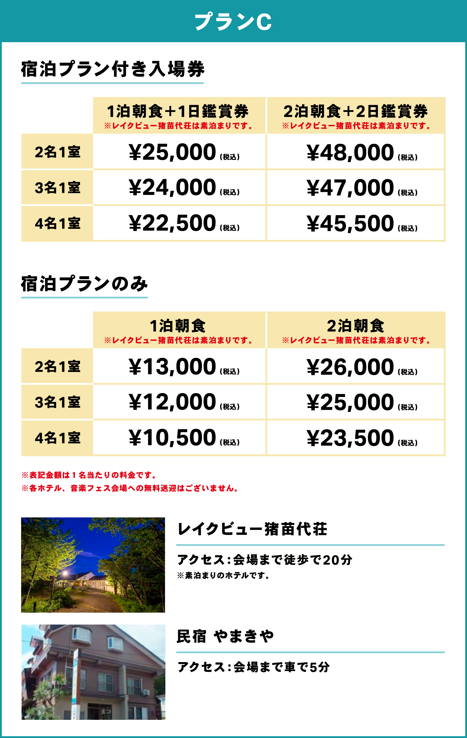 宿泊プラン付き入場券